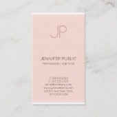Minimalistisch grafisch monogram Trendy Blush Pink Visitekaartje (Voorkant)
