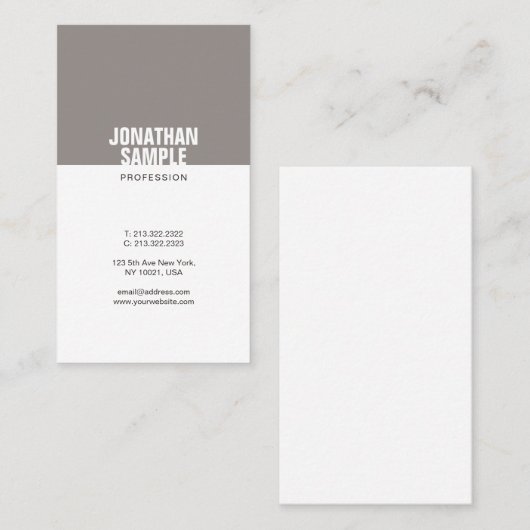 Minimalistisch grafisch ontwerp, bruin, rendy vlak visitekaartje (Voorkant / Achterkant)