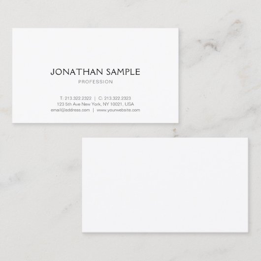 Minimalistisch grafisch ontwerp Moderne trendy Sja Visitekaartje (Voorkant / Achterkant)