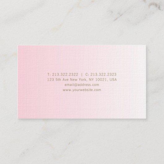 Minimalistisch grafisch ontwerp roze goudluxe rend visitekaartje (Achterkant)