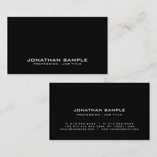 Minimalistisch grafisch ontwerp - zwart design — P Visitekaartje (Voorkant / Achterkant)