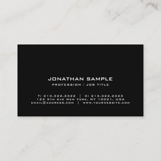 Minimalistisch grafisch ontwerp - zwart design — P Visitekaartje (Achterkant)