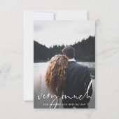 Minimalistisch grafisch script 2 Photo Wedding Bedankkaart (Achterkant)