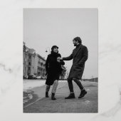 Minimalistisch grafisch script foto Weddenschap El Folie Uitnodiging (Achterkant)