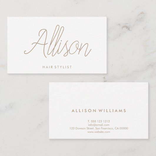 Minimalistisch grafisch script visitekaartje (Voorkant / Achterkant)