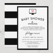 Minimalistisch grafisch virtueel Baby shower Kaart (Voorkant / Achterkant)