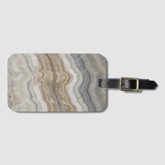 minimalistisch graniet bruine marmer uit scandinav bagagelabel (Voorkant (horizontaal))