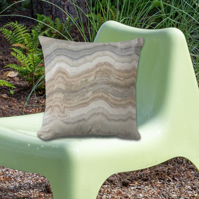 minimalistisch graniet bruine marmer uit scandinav buitenkussen (minimalist scandinavian granite brown grey marble outdoor pillow)