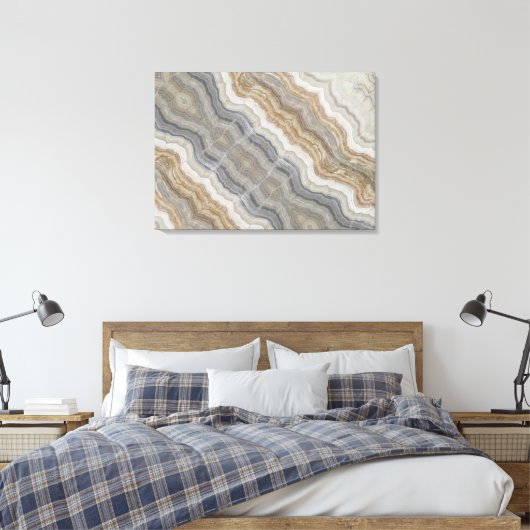 minimalistisch graniet bruine marmer uit scandinav canvas afdruk (Insitu (Slaapkamer))