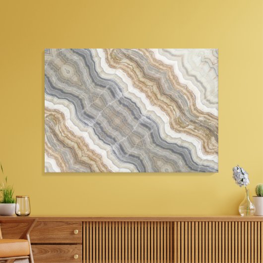 minimalistisch graniet bruine marmer uit scandinav canvas afdruk (Insitu (Woonkamer))