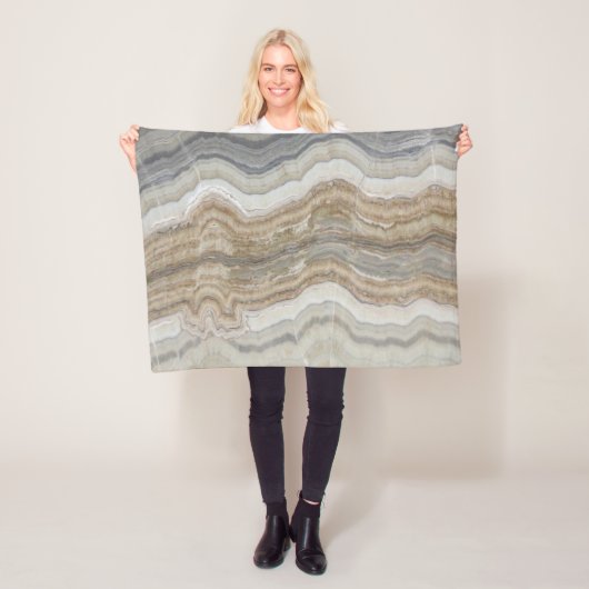 minimalistisch graniet bruine marmer uit scandinav fleece deken (In situ)