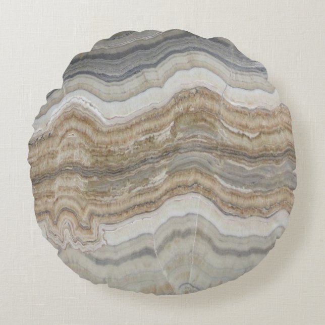 minimalistisch graniet bruine marmer uit scandinav rond kussen (Voorkant)