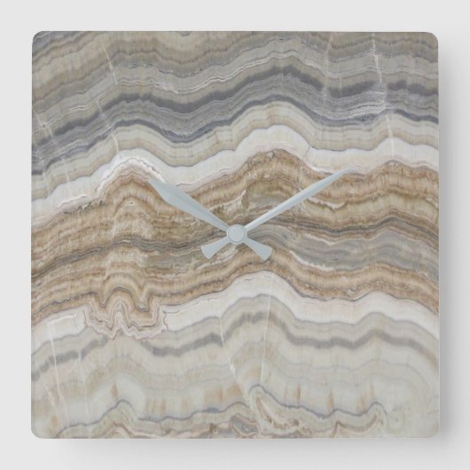 minimalistisch graniet bruine marmer uit scandinav vierkante klok (Voorkant)