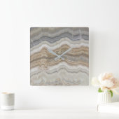 minimalistisch graniet bruine marmer uit scandinav vierkante klok (Huis)