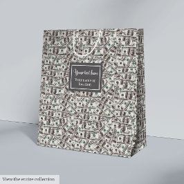 Minimalistisch grappig cadeau voor geldliefhebbers medium cadeauzakje