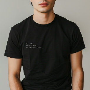 Minimalistisch grappig citaat "Ik ben er niet over T-shirt