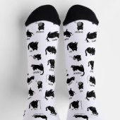 Minimalistisch grappig zwart kattenpatroon sokken (Top)