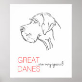 Minimalistisch Great Dane Poster (Voorkant)