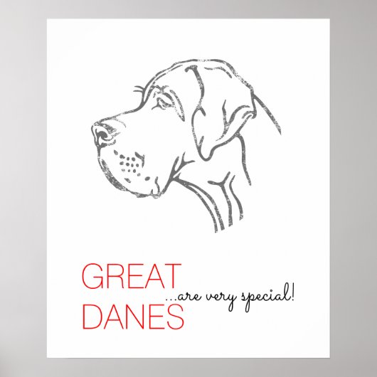 Minimalistisch Great Dane Poster (Voorkant)