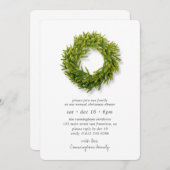 Minimalistisch Green Chic Wreate Kerstdiner Kaart (Voorkant / Achterkant)