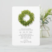 Minimalistisch Green Chic Wreate Kerstdiner Kaart (Staand voorkant)