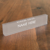 Minimalistisch greige beige aangepaste naam: elega naambordje (Zijkant)