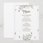 Minimalistisch Griekenland met Waterverf Floral We Menu (Voorkant / Achterkant)