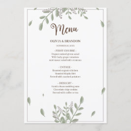 Minimalistisch Griekenland met Waterverf Floral We Menu
