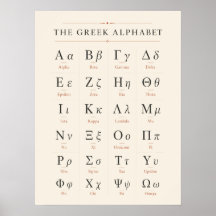 Minimalistisch Grieks Alfabet Onderwijs Poster Kla