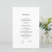 Minimalistisch Grieks bruiloft menu (Staand voorkant)