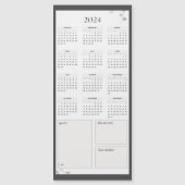 Minimalistisch grijs 2024 magneetkalender (Voorkant)