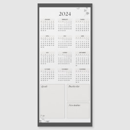 Minimalistisch grijs 2024 magneetkalender
