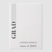minimalistisch grijs Afstuderen Vellum Uitnodigingen (Voorkant)