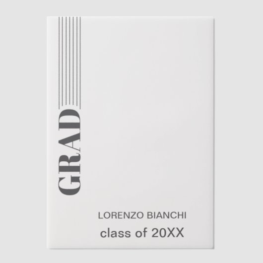 minimalistisch grijs Afstuderen Vellum Uitnodigingen (Voorkant)