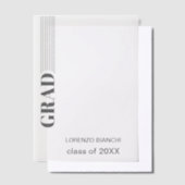 minimalistisch grijs Afstuderen Vellum Uitnodigingen (Offset)