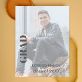 minimalistisch grijs Afstuderen Vellum Uitnodigingen