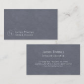 Minimalistisch grijs blauw monogram visitekaartje (Voorkant / Achterkant)
