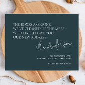 Minimalistisch Grijs Blauw Nieuw Adres Bewegen Aankondigingskaart