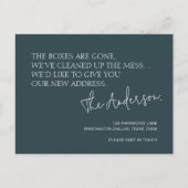 Minimalistisch Grijs Blauw Nieuw Adres Bewegen Aankondigingskaart (Voorkant)