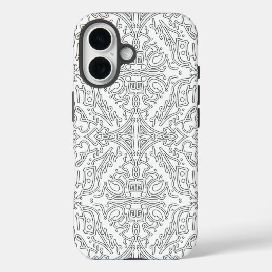 Minimalistisch grijs bloempatroon Case-Mate iPhone case (Achterkant)