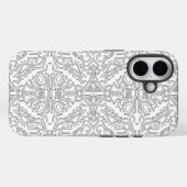 Minimalistisch grijs bloempatroon Case-Mate iPhone case (Achterkant (horizontaal))