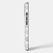 Minimalistisch grijs bloempatroon Case-Mate iPhone case (Achterkant / Links)