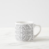 Minimalistisch grijs bloempatroon espresso kop (Rechts)