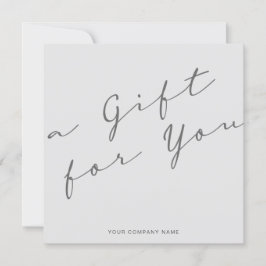 Minimalistisch grijs cadeaubon Visitekaartje