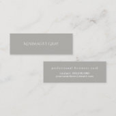 Minimalistisch grijs eenvoudig en elegant mini visitekaartje (Voorkant / Achterkant)
