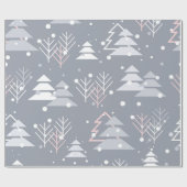 Minimalistisch grijs elegant kerstpatroon cadeaupapier (Vlak)
