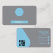 Minimalistisch grijs en blauw Visitekaartje (Voorkant / Achterkant)