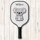Minimalistisch grijs en roze Koala Beer Monogram Pickleball Paddle