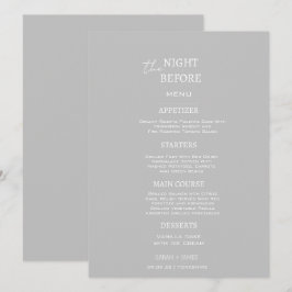 Minimalistisch grijs en wit de nacht voor de bruil menu