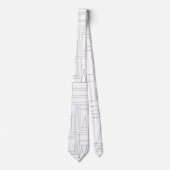 Minimalistisch grijs en wit Geometrisch stijlvol S Stropdas (Voorkant)